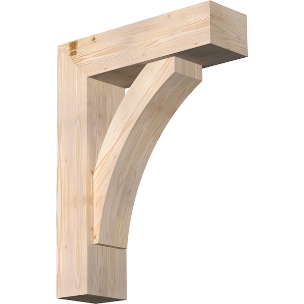 Ekena Millwork Thorton Block Smooth Bracket w/ Offset Brace, Douglas Fir, 7 1/2"W x 26"D x 34"H BKT0806X26X34THR05SDF - main